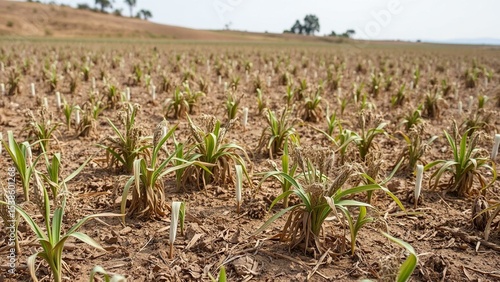 Drought-Stricken Farmland with Dehydrated Crops