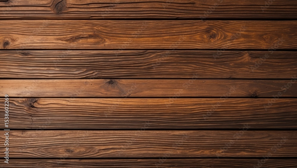 Fototapeta premium Wooden plank with a rich brown textured surface