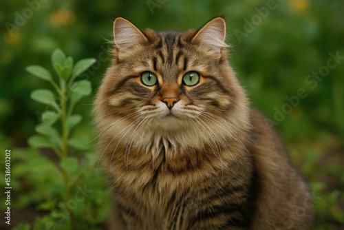 Wallpaper Mural Charming male feline of a brown Siberian breed Torontodigital.ca