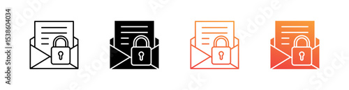 Confidentiality Multiple Style Icon Set Vector 