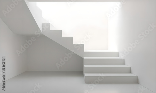 Wallpaper Mural Minimalist white staircase in a bright room with conceptual architecture design Torontodigital.ca