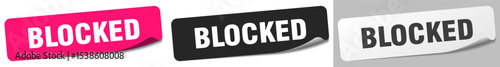 blocked sticker. blocked sticker set on white background