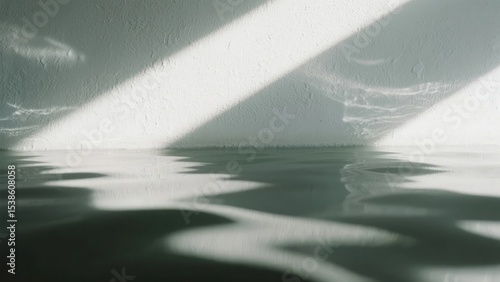 Water Surface Reflecting Light Stripes on a Textured Wall