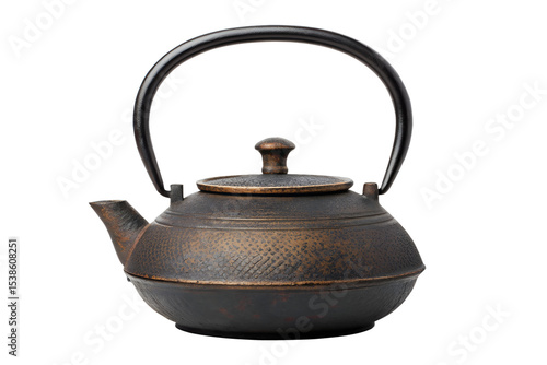Elegant Cast Iron Teapot Dark Bronze Finish, Perfect for Tea Brewing
