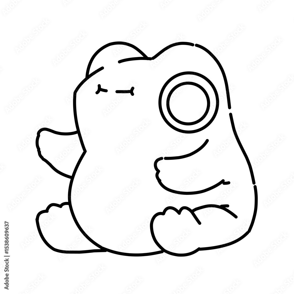 funny cartoon frog line art outline illustration funny cartoon frog line art outline illustration