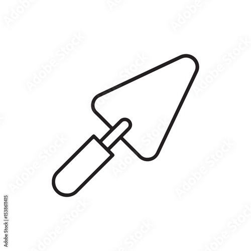 Trowel Line art Icon – Minimalist Construction Tool Vector Illustration.