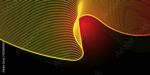 Neon glowing techno lines, hi-tech futuristic abstract background template with square shapes, vector design.