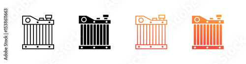 Radiator Multiple Style Icon Set Vector 
