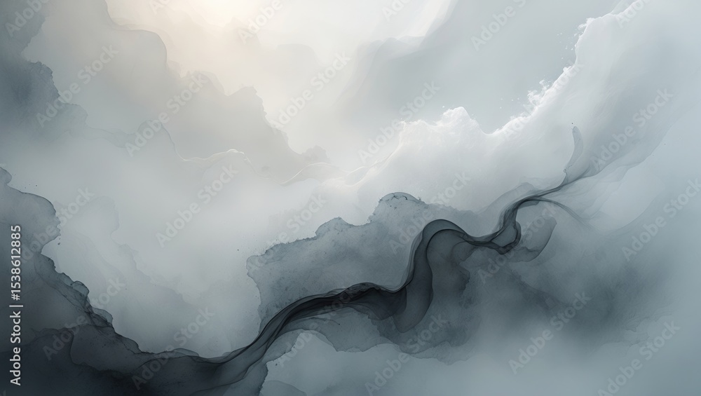Obraz premium Gray abstract watercolor background design featuring a watercolor style with an abstract gray pattern.