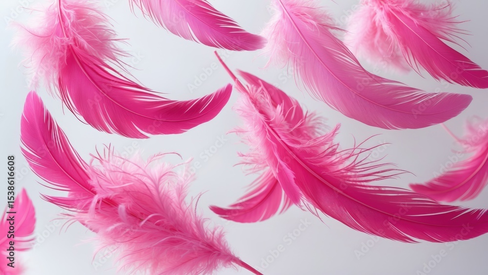 Fototapeta premium Glamorous pink feather boa border or background design.