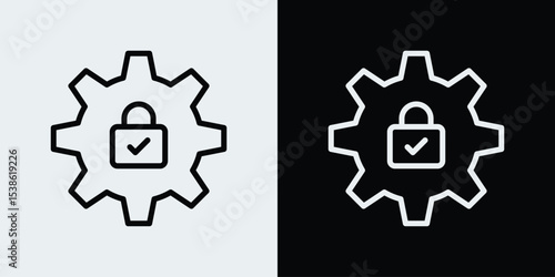 Cogwheel with safety icon