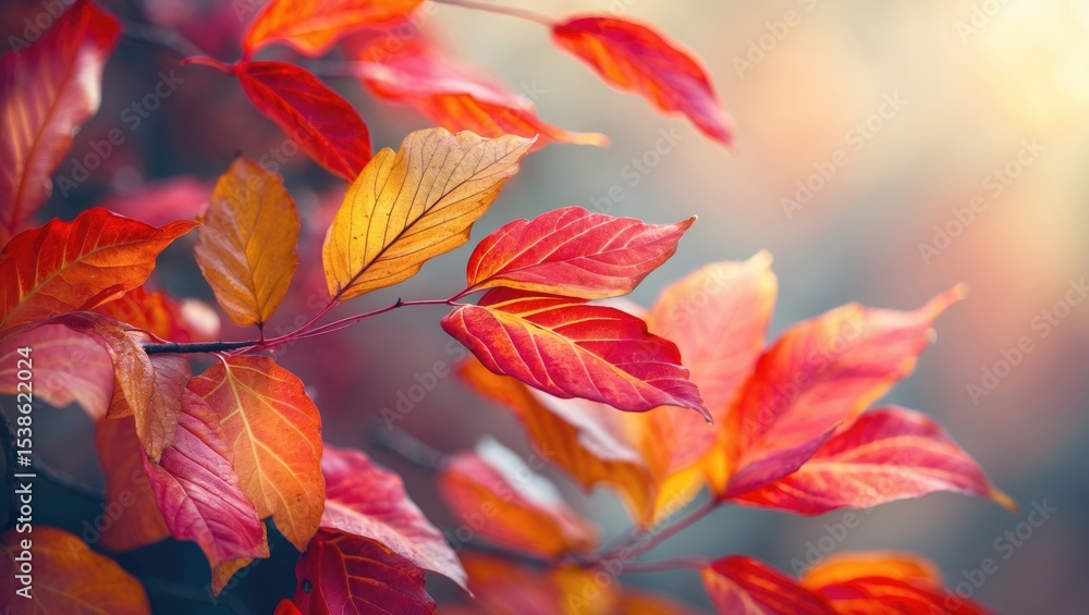 Formation of new red leaf veins in spring. Macro, close-up. Background image. Soft selective focus. Artificially created grain for the picture Formation of new red leaf veins in spring. Macro, close-up. Background image. Soft selective focus. Artificially created grain for the picture