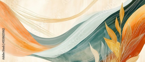 Elegant Abstract Floral Mural Design for Modern Interiors