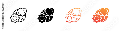 Nonprofit Organization Multiple Style Icon Set Vector 
