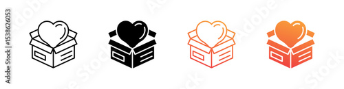 Giving Multiple Style Icon Set Vector 