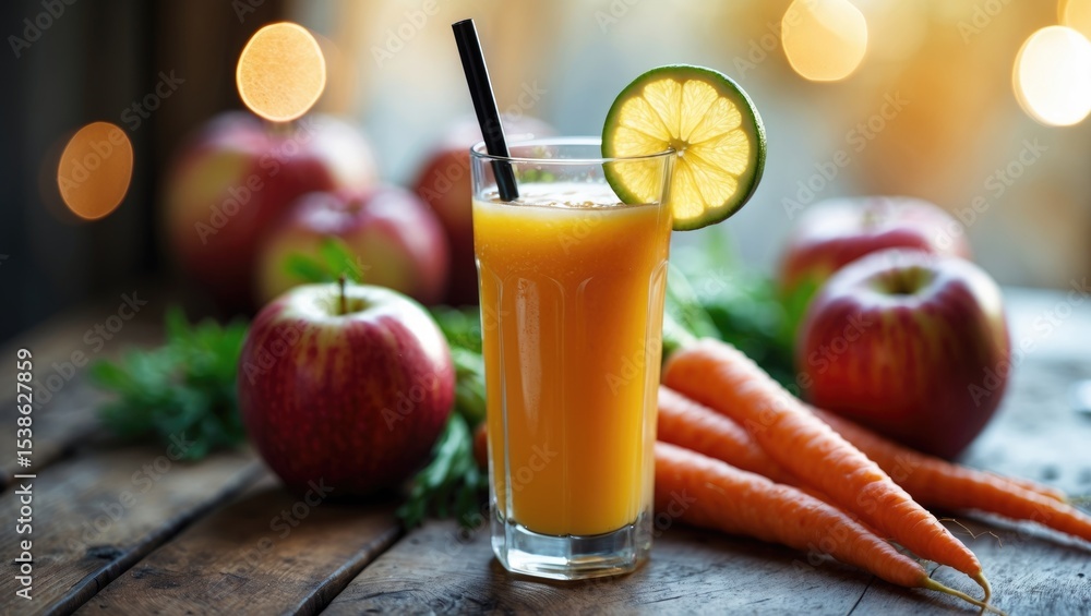 Fototapeta premium Fresh squeezed organic natural juice made from pure ingredients.
