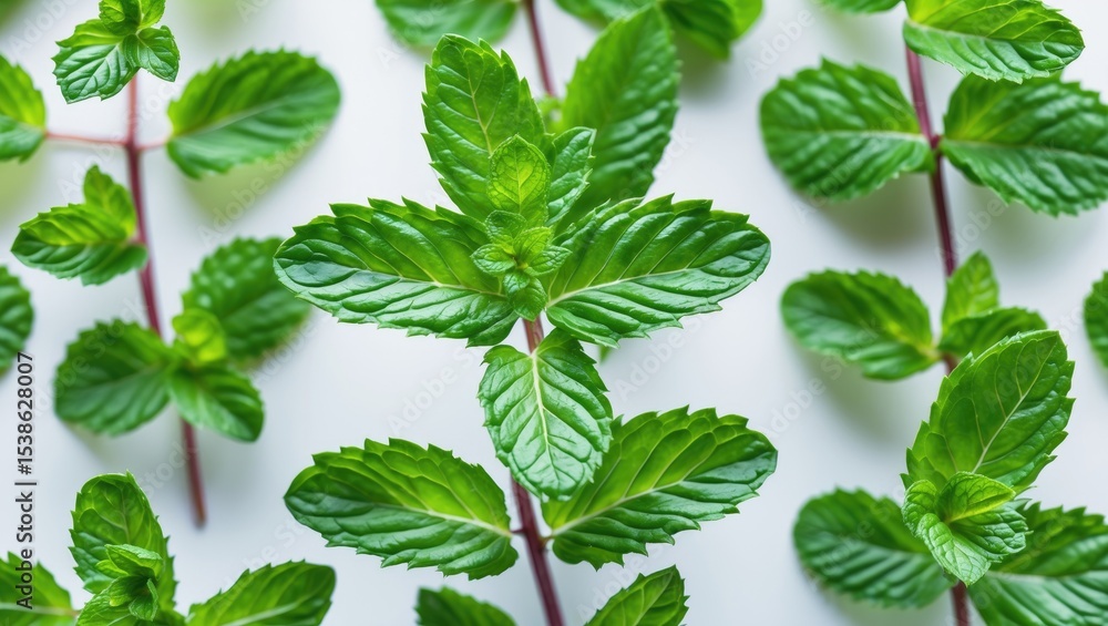 Fresh mint, aromatic herb used in culinary dishes, beverages, and natural remedies. Fresh mint, aromatic herb used in culinary dishes, beverages, and natural remedies.