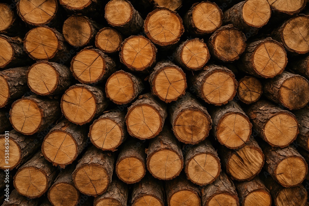 Stack of chopped firewood prepared for burning Stack of chopped firewood prepared for burning