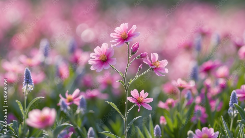 A delicate wildflower radiates elegance and charm, showcasing its distinctive appeal A delicate wildflower radiates elegance and charm, showcasing its distinctive appeal