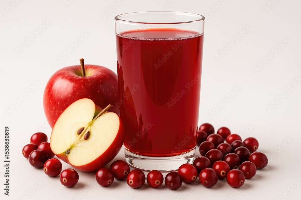 A refreshing glass of freshly squeezed berry and apple juice A refreshing glass of freshly squeezed berry and apple juice