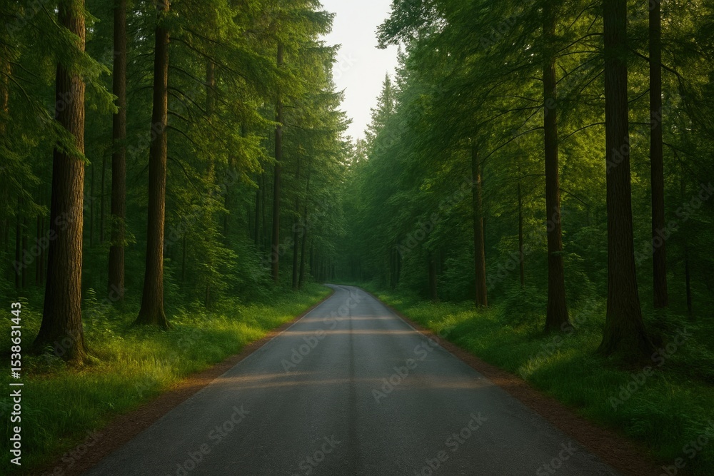 Obraz premium A pathway through the forested area