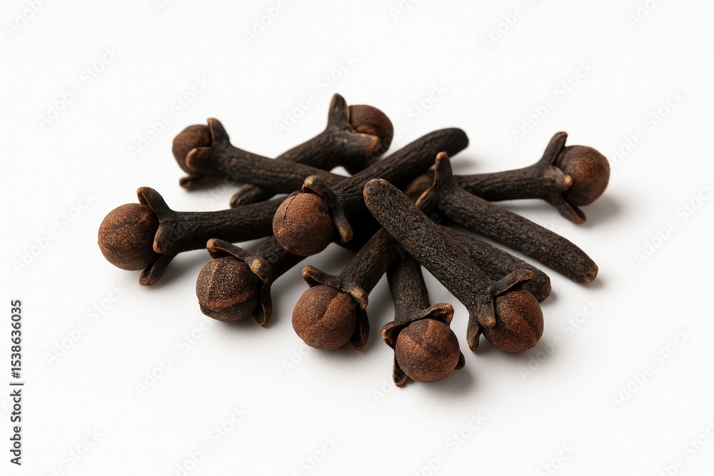 Fototapeta premium White background showcasing cloves spices