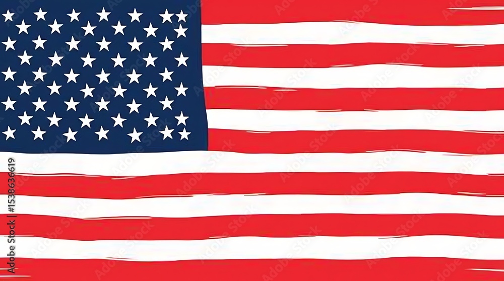 Obraz premium American flag graphic: Crisp vector image with defined stars and stripes, suitable for various designs.