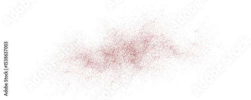 Splash of red spice powder, paprika, ground pepper or paint. Vector realistic illustration on transparent background, png. Effect of flying chili powder.	
