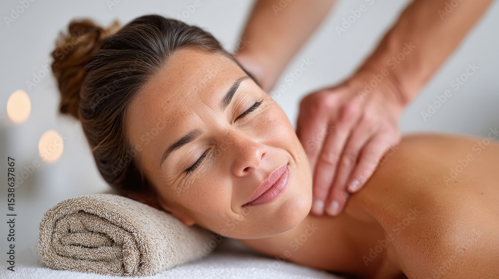 Obraz premium therapist giving a massage in spa center