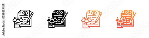 Witness Signature Multiple Style Icon Set Vector 