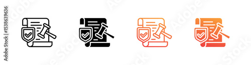 Compliance Multiple Style Icon Set Vector 