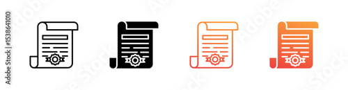 Decree Multiple Style Icon Set Vector 