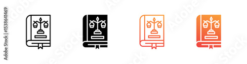 Chapter Book Multiple Style Icon Set Vector 