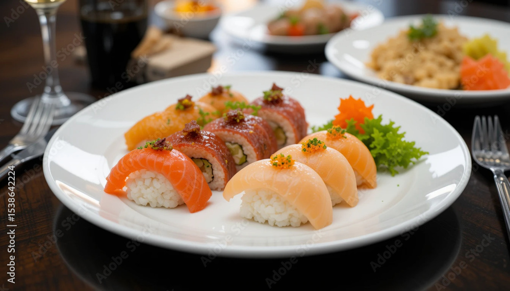 sushi on a plate sushi on a plate