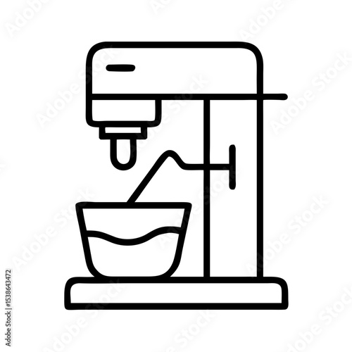 Kitchen mixer with bowl and beater in minimalist design  