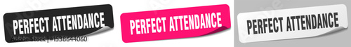 perfect attendance sticker. perfect attendance sticker set on white background