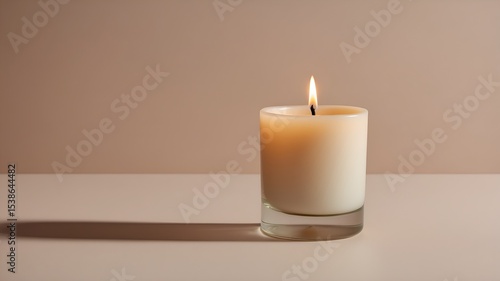 Candle decoration on a spacious background, free space for product