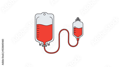 Medical Blood Transfusion IV Bag and Drip Illustration