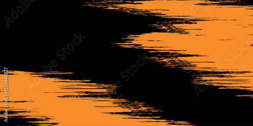 orange black brush Car sticker wrap pattern banner abstract sporty lines black orange color combination grunge brush modern pattern racing motorsport vector design.