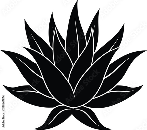 aloe flower flower silhouette on white background