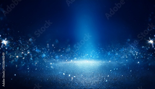 abstract blue night luxury awards background dark blue particle glitter luxury light panoramic background