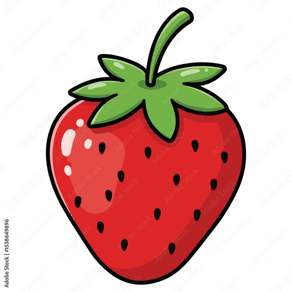 Obraz premium Strawberry vector illustration, simple design