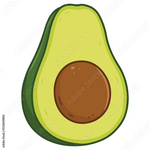 Avocado vector illustration, simple design