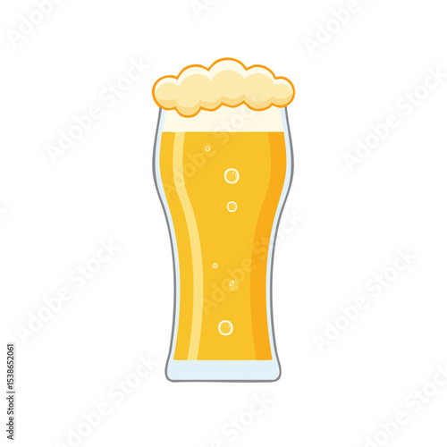 A refreshing glass of beer filled with a frothy head, evoking relaxation and enjoyment