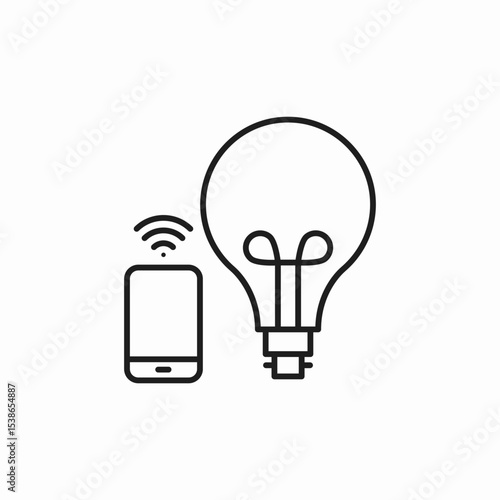 light bulb wireless control icon sign vector