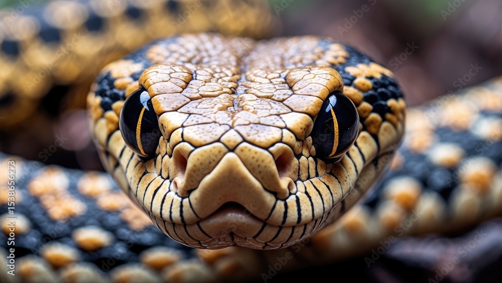 Obraz premium Detailed view of a serpentâ€™s head