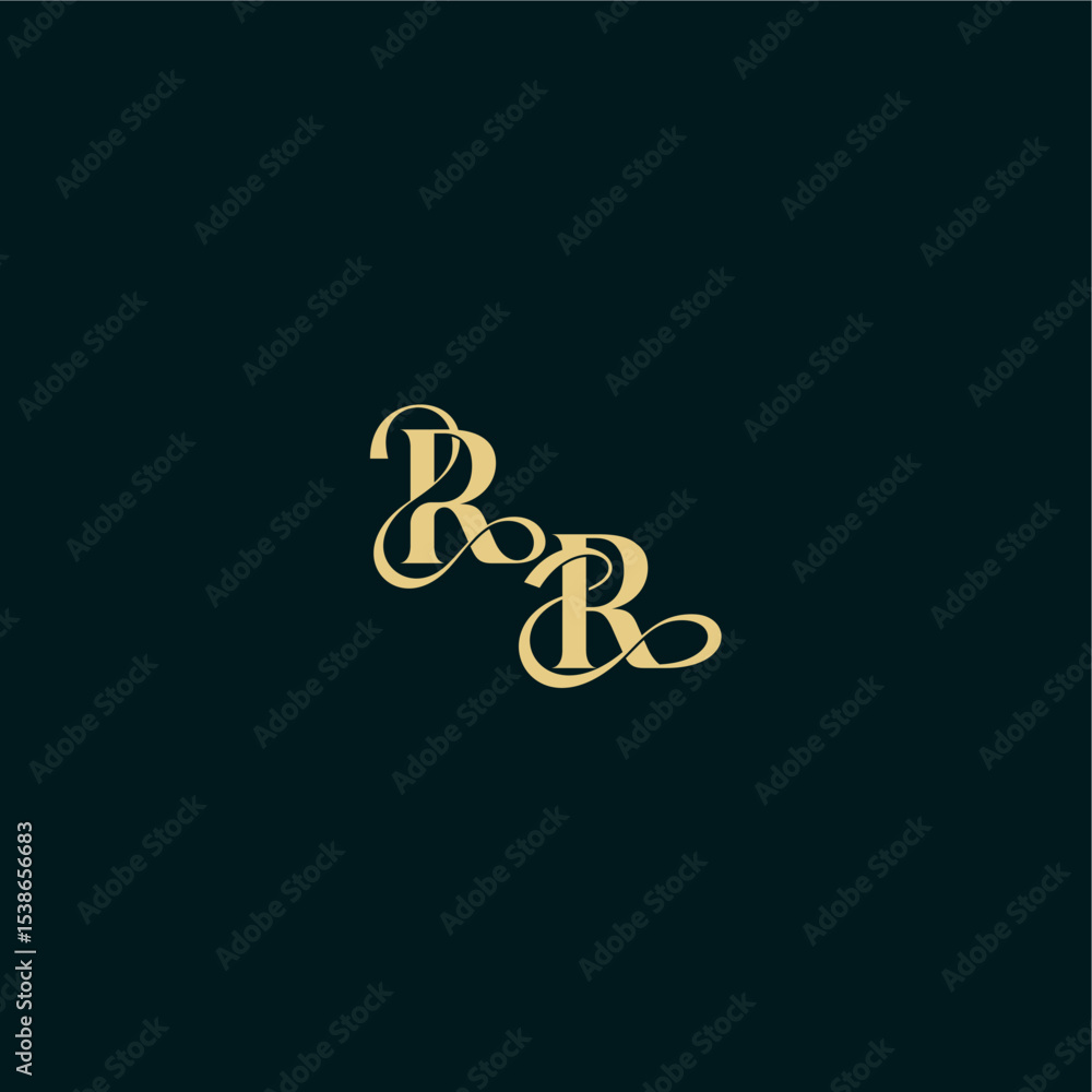 bold concept design elegant and curvy style monogram RR wedding logo initial letter bold concept design elegant and curvy style monogram RR wedding logo initial letter