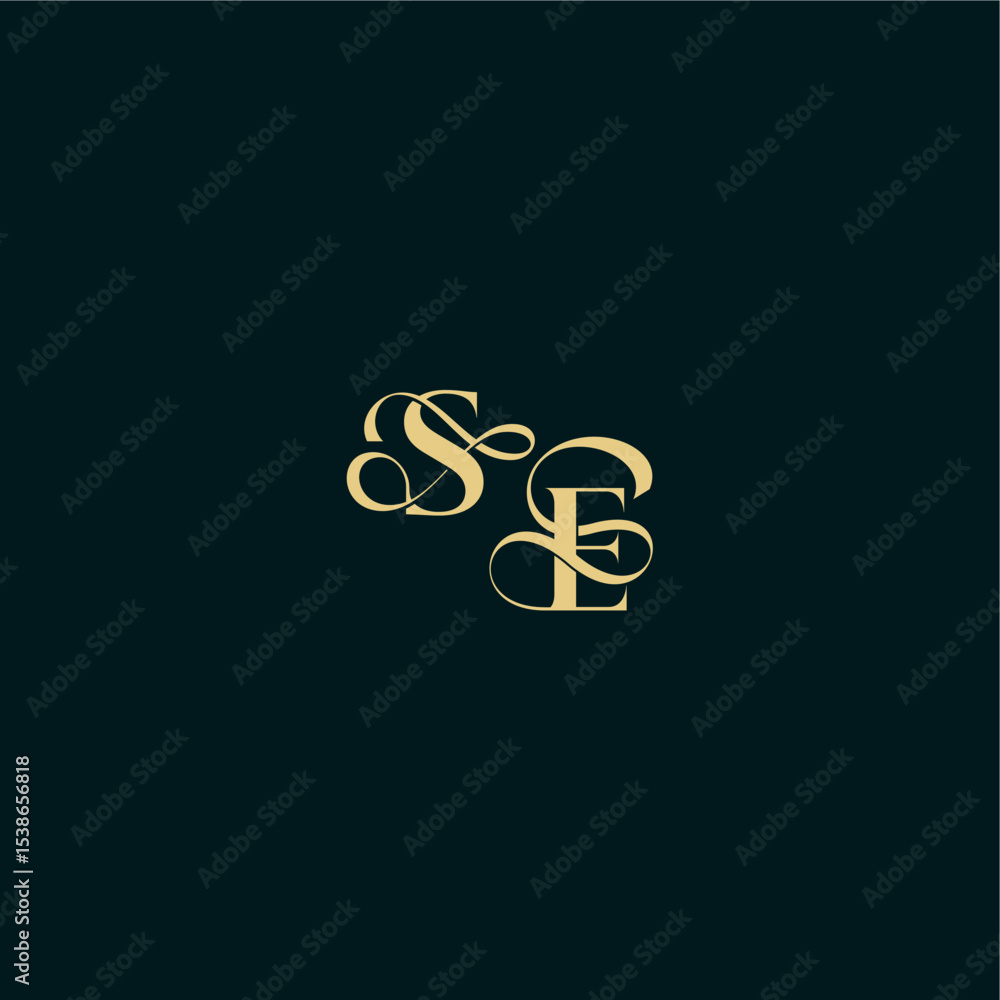 bold concept design elegant and curvy style monogram SE wedding logo initial letter bold concept design elegant and curvy style monogram SE wedding logo initial letter