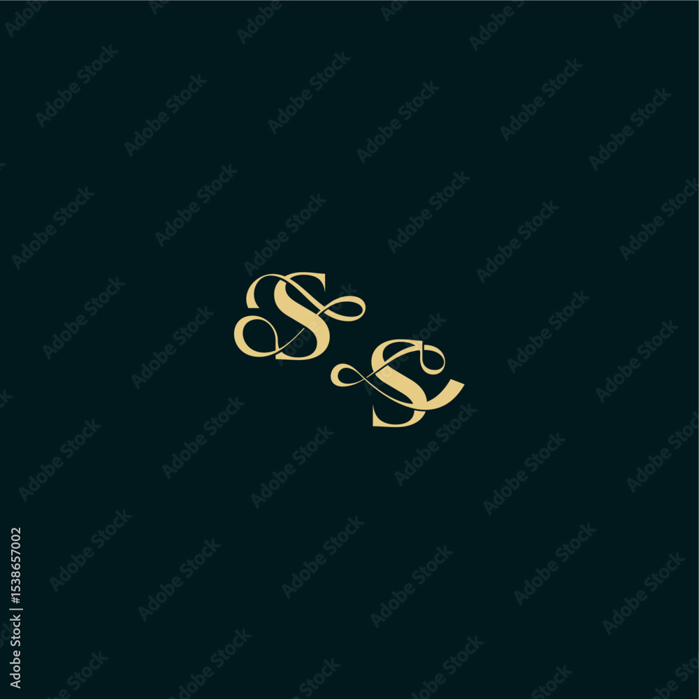 bold concept design elegant and curvy style monogram SS wedding logo initial letter bold concept design elegant and curvy style monogram SS wedding logo initial letter