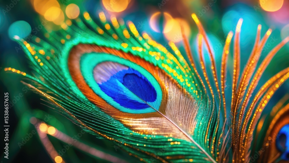 Obraz premium Patterns and details of peacock feathers.
